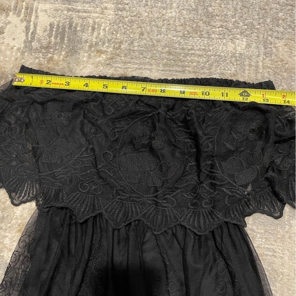 Express Strapless Lined Floral Lace With Back Cutout Black Whimsigoth Size Small - Picture 10 of 13